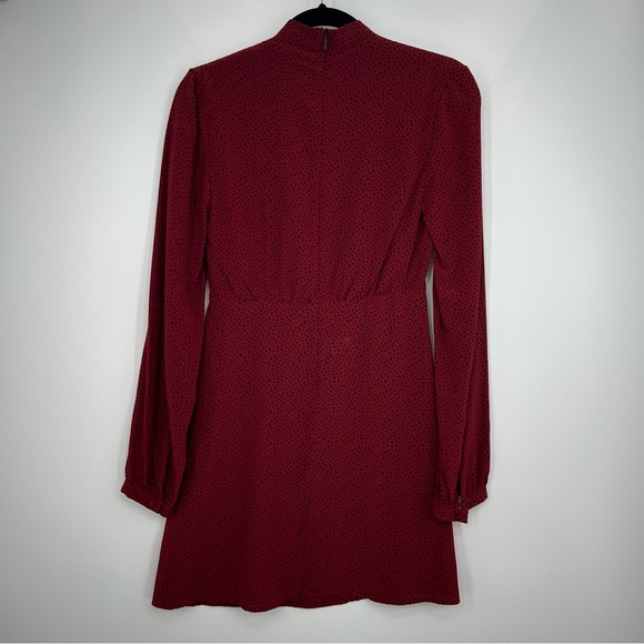 Yves Saint Laurent Silk Mini Dress Long Sleeve Polka Dot Keyhole Bodycon F36 YSL - Picture 10 of 16